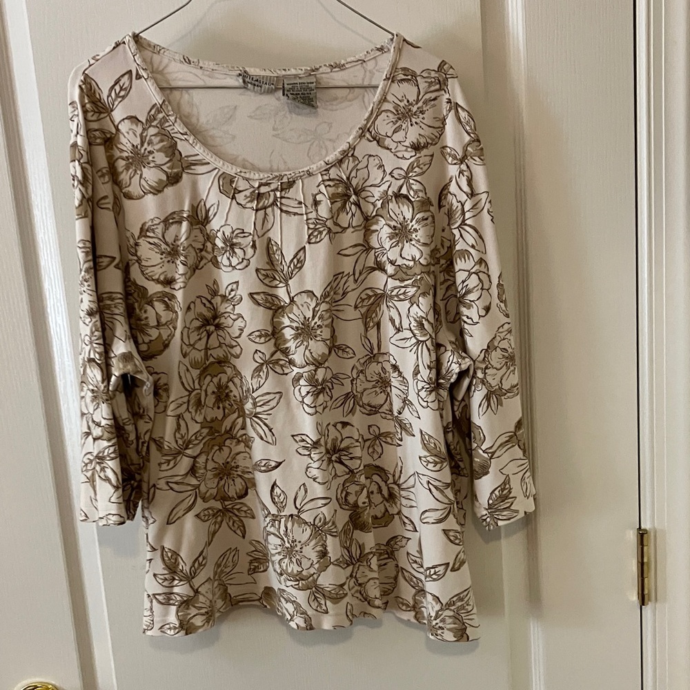plus size 22W/24W- Cream and Brown